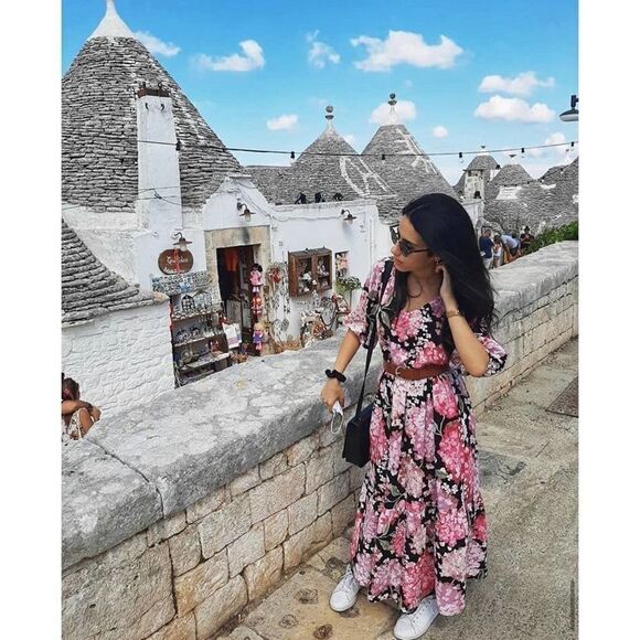 H&M Floral Print Puff sleeve Dress Viscose - Picture 6 of 16